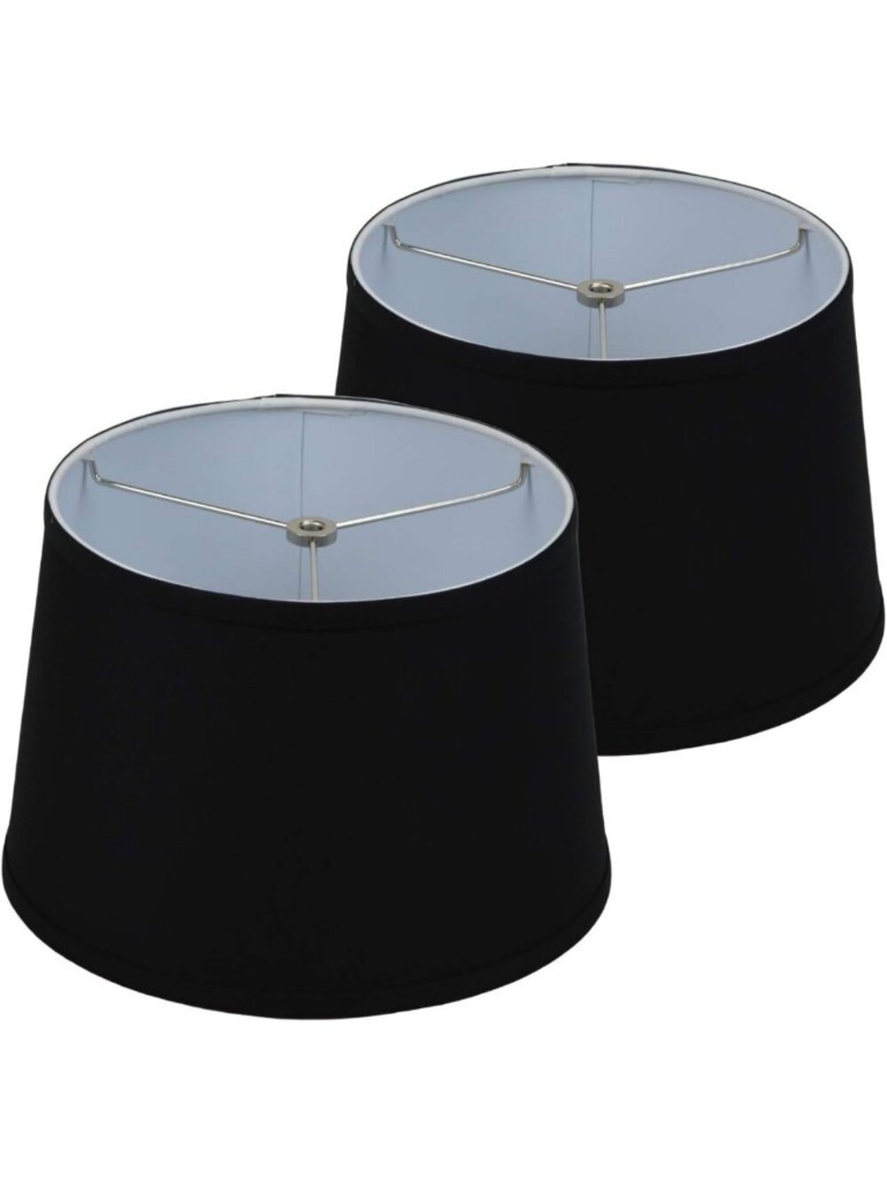 Stylish Set of 2 Black Linen Lampshades - 10" Top, 12" Bottom, 8" Slant Height
